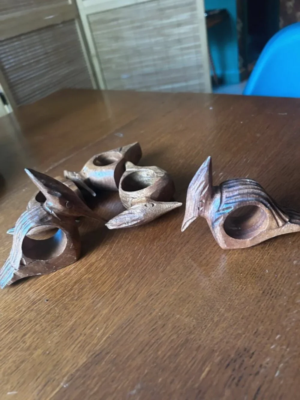 vintage wood napkin ring holders